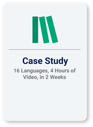 16 Languages 4 Hours of Video in 2 Weeks Case Study