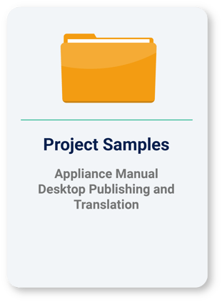 Appliance Manual Desktop Publishing and Translation Project Samples