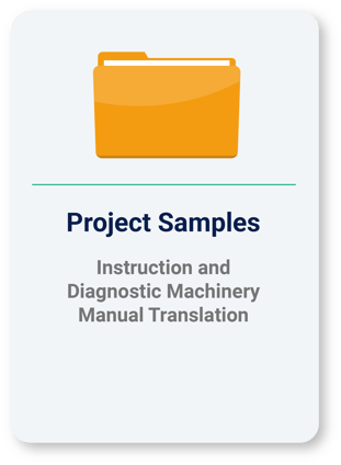Instruction and Diagnostic Machinery Manual Translation Project Samples